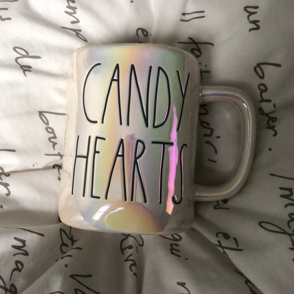 Rae Dunn “Candy Hearts” Iridescent Mug RARE
